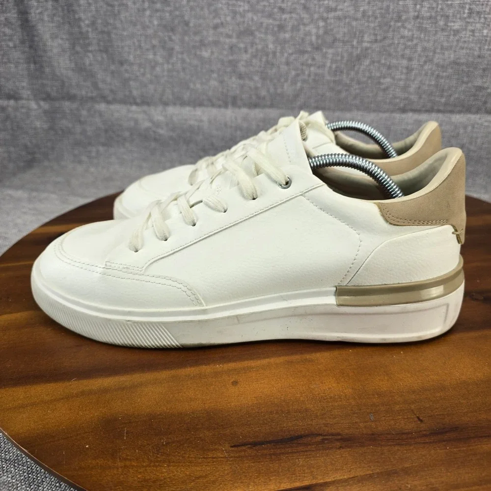 Zara Mens Low Top Sneakers White Tan Minimalist Lace Up 2201/921/001 EU 43 US 10